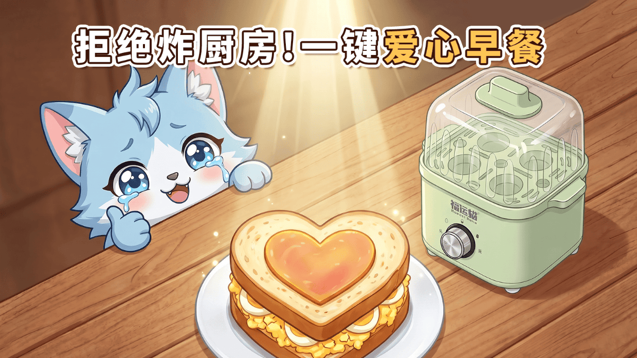 早餐神器！四档控温蒸蛋煎烤还能免看管！