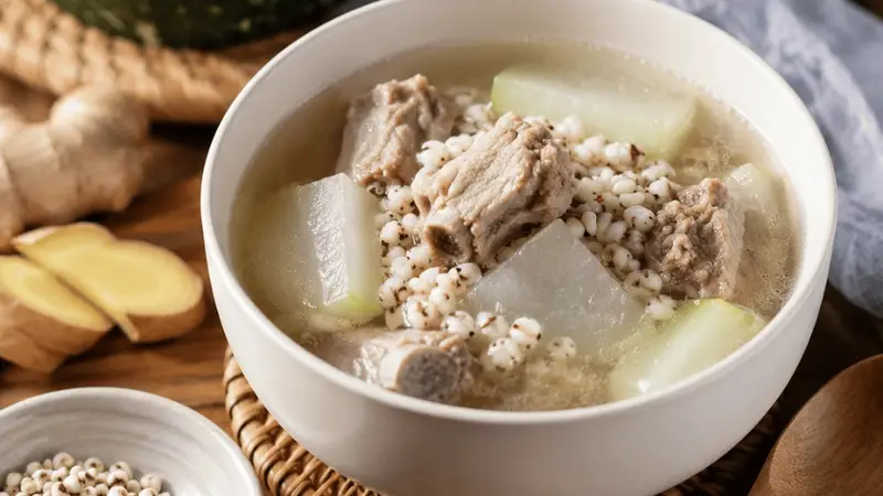 冬瓜薏米汤，适合夏天餐桌上的清爽味