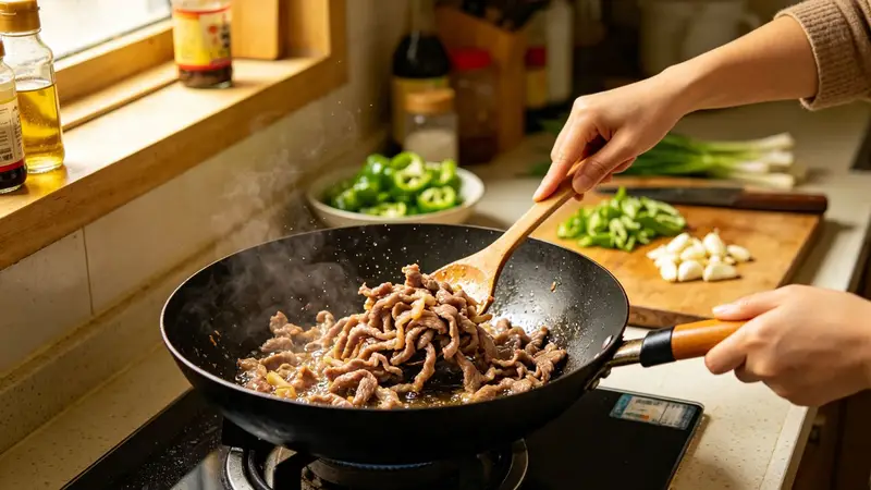 西兰花炒肉片,记住这三个关键,脆嫩入味超下饭