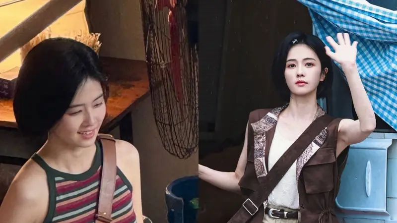 古城文艺氛围拉满 白鹿利落短发带火夏日两套穿搭