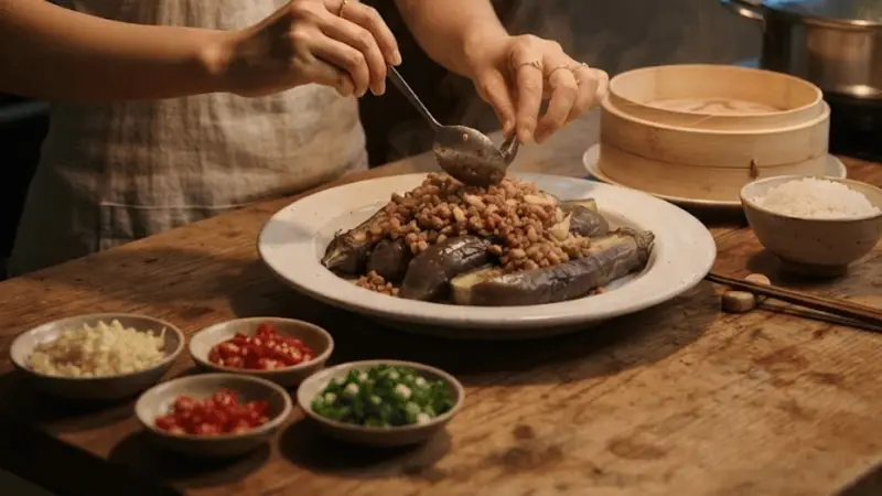 夏天没胃口，蒸一碗肉末茄子比叫外卖省心