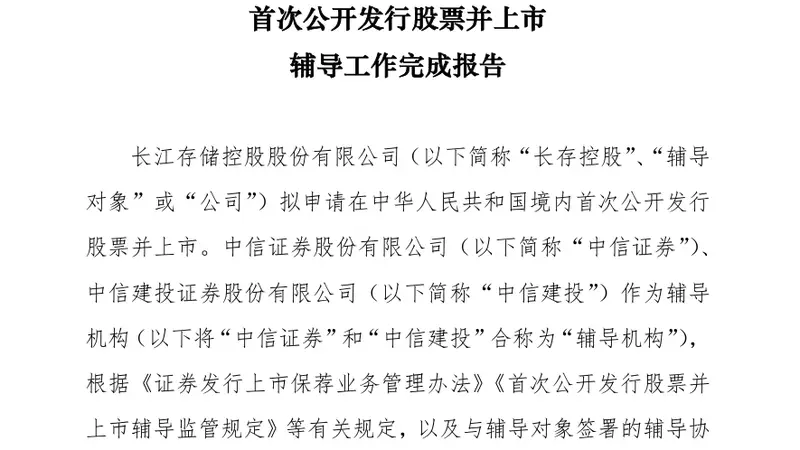 长存控股，IPO提速