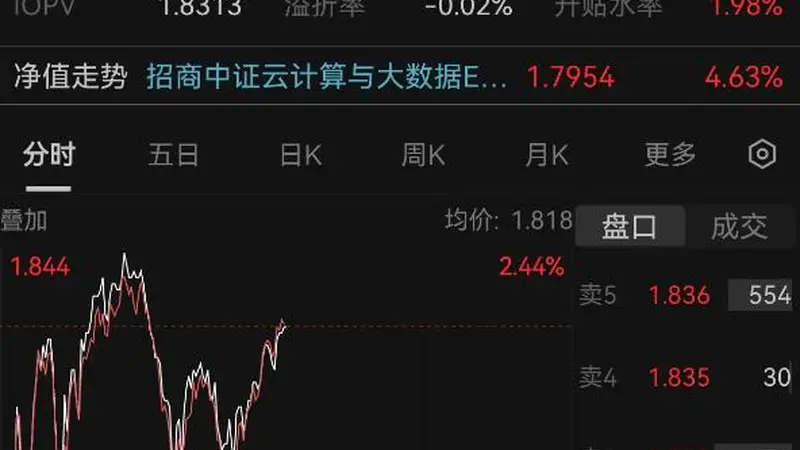 权重股催化下紫光股份星网锐捷中际旭创领涨 云计算ETF延续涨势