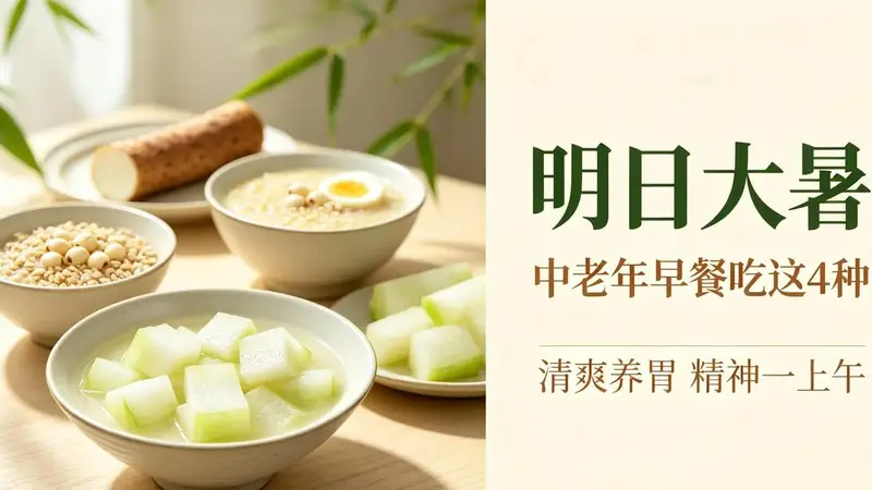 明日大暑，诚挚建议中老年：早餐推荐这4样，元气满满一整天！
