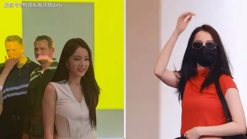迪丽热巴封神夏日穿搭！明艳红白撞色+纯白女神风，美到自带滤镜