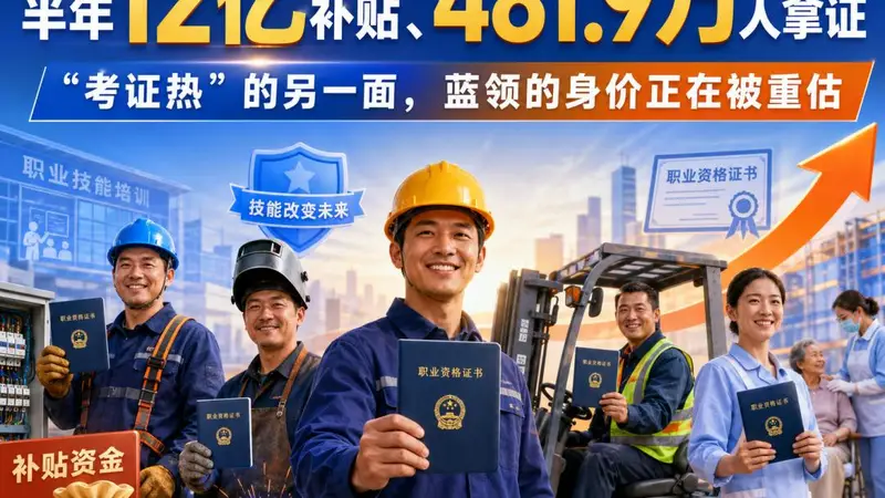 技能补贴12亿 领证481万:蓝领身价正在重估