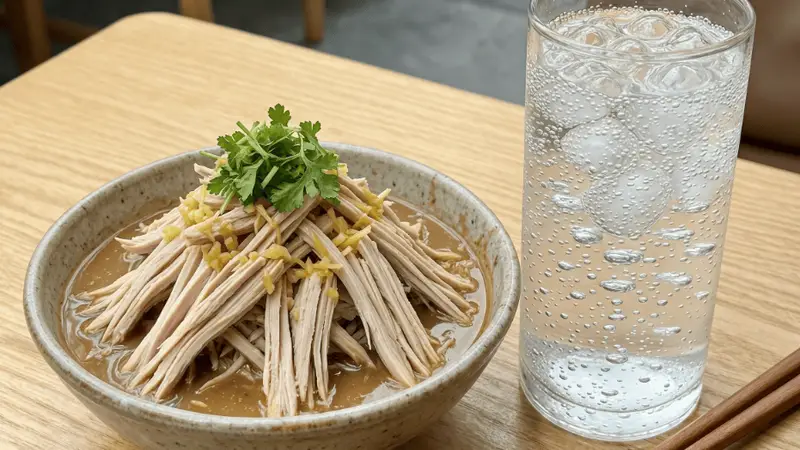开胃冷面大赏:麻酱鸡丝冷面配冰镇气泡水,爽滑一夏