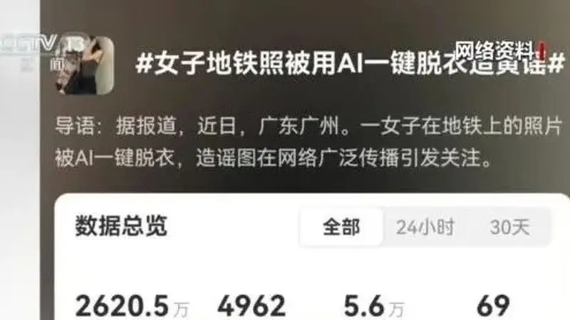 央视起底“AI脱衣”黑色产业链