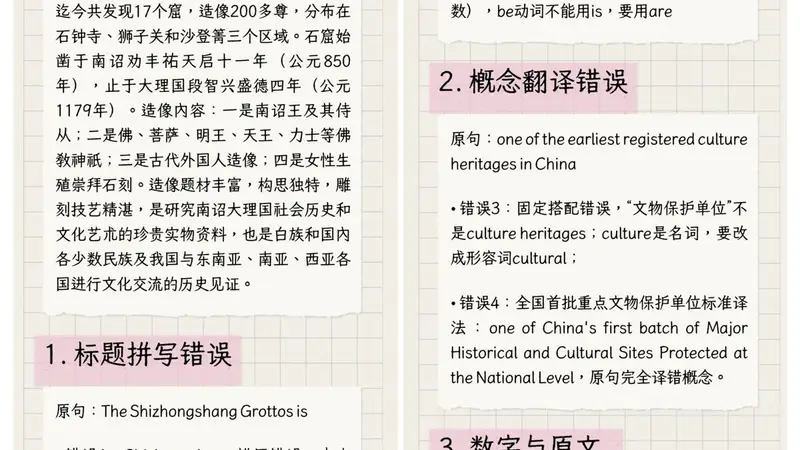 游客在大理一4A级景区的石窟介绍中发现25处英文翻译错误，当地文旅：正在核查