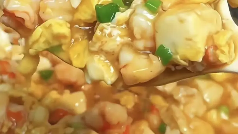 虾仁豆腐抱蛋:鲜美嫩滑超下饭
