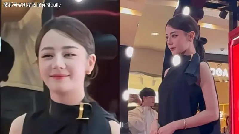 迪丽热巴美貌好“权威”！穿小黑裙展现绝美骨相，蝴蝶结马尾好优雅