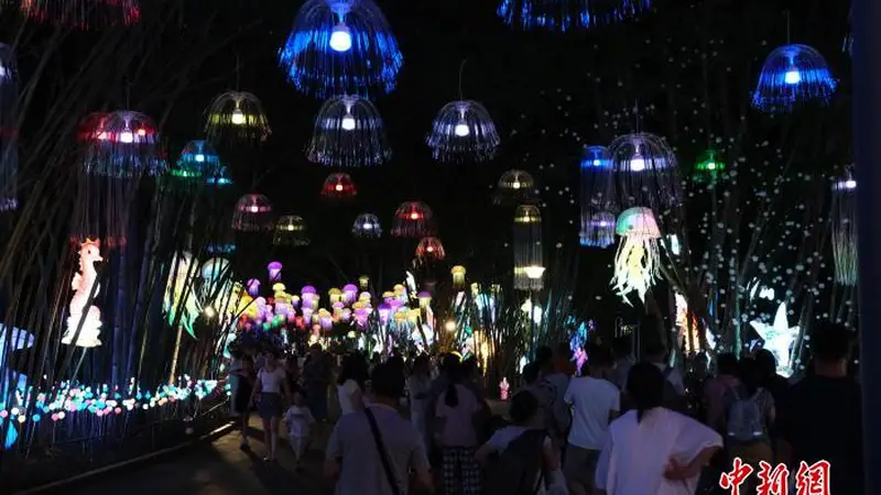 “南宁夜花园”活动暑期引客夜游 千亩光影区亮灯开放