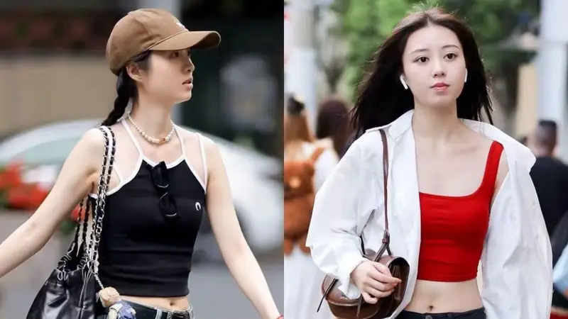 被上海街拍惊艳了！满街都是“露脐衫和拖地裤”，却个个洋气好看