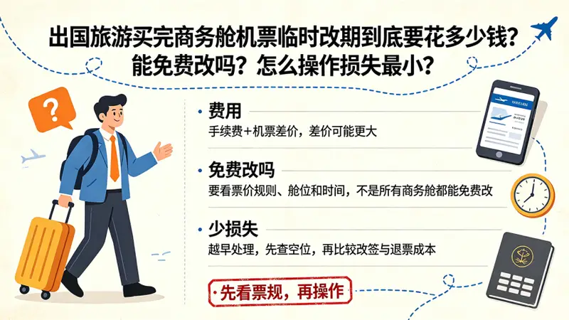 国际航班商务舱机票怎么改签？费用多少？