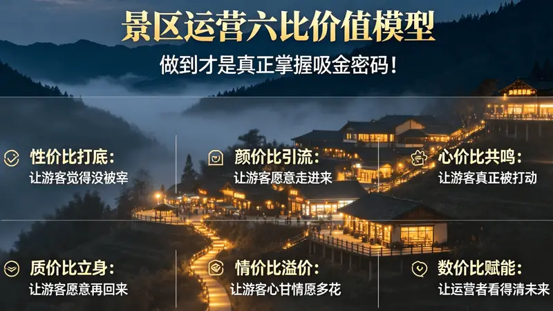 汪金亮∥“六比价值”模型:景区运营做到才是真正掌握吸金密码!