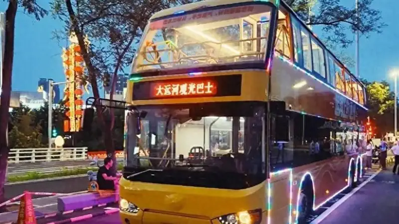 天津同款敞篷巴士杀到通州!运河夜游新卷王,50元值不值?