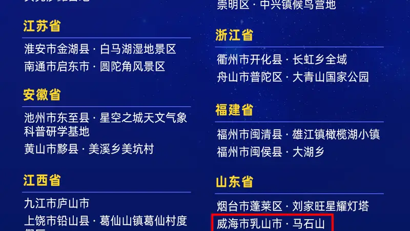 中国华东地区最适合观星的几个地方：这些地点值得收藏