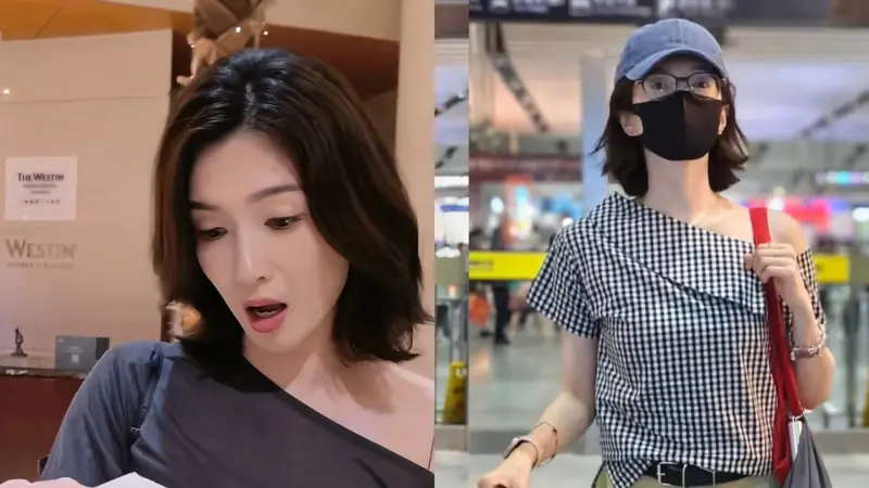 被江疏影短发“美到了”！2套露肩上衣搭裤不搭半身裙，又白又美