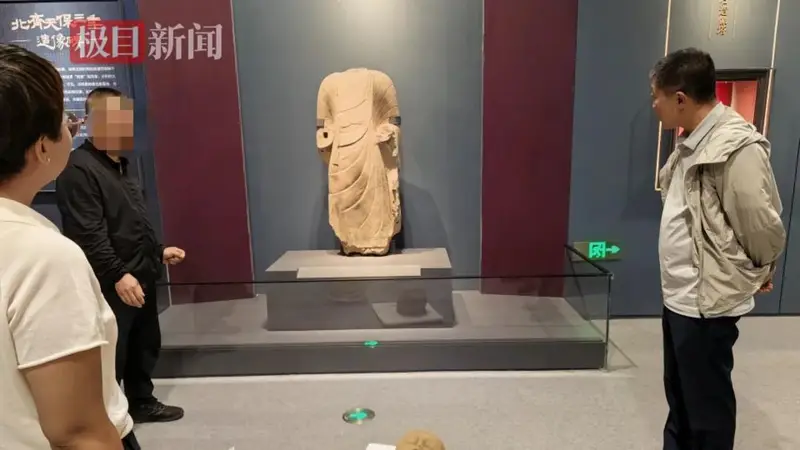 山西一村民在养猪场附近挖出1400年前佛首，汾阳市博物馆回应