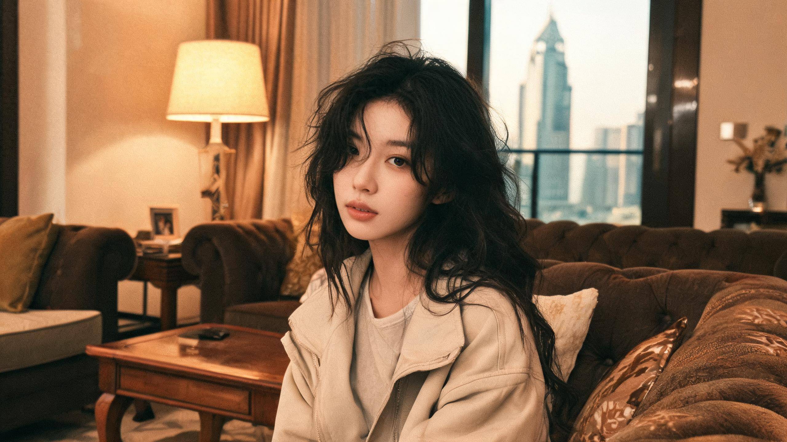 迪拜出差偶遇了一位流浪的年轻美女，搭讪后把她带回了家