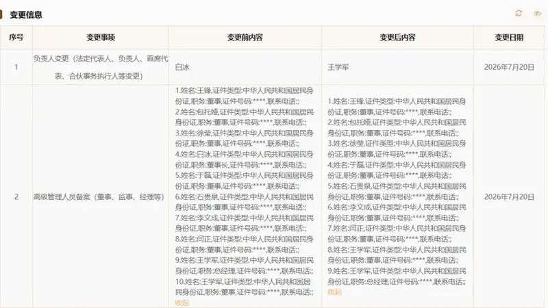 济南文旅集团换帅：总经理王学军接任法定代表人，白冰卸任董事长