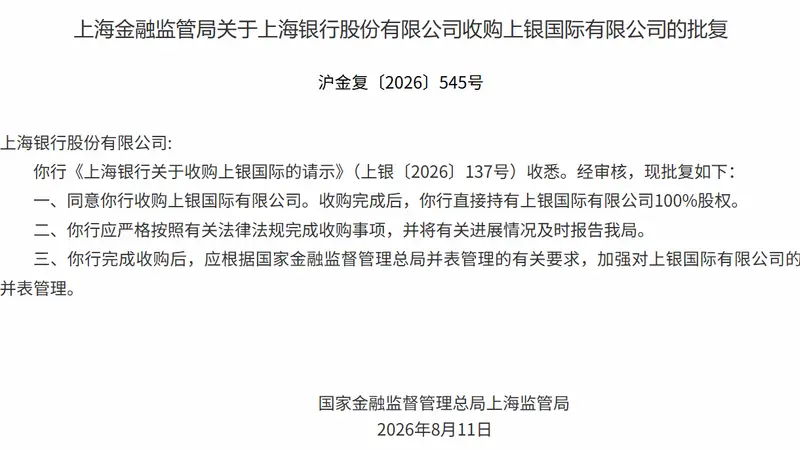 上海银行全盘接手上银国际